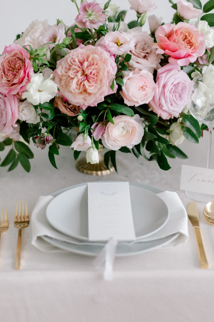 Floral-Filled Wedding Inspiration | Cupcake Seating Chart | Bella Belle Shoes with Blush and Pink Roses | Sami Kathryn Photography | Dallas DFW Wedding Photographer