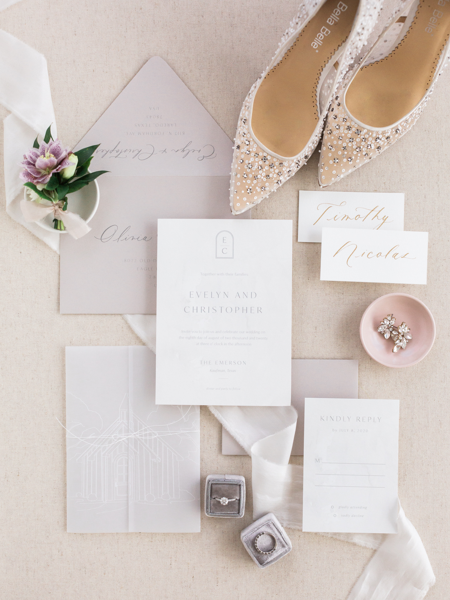 Floral-Filled Wedding Inspiration | Cupcake Seating Chart | Bella Belle Shoes with Blush and Pink Roses | Sami Kathryn Photography | Dallas DFW Wedding Photographer