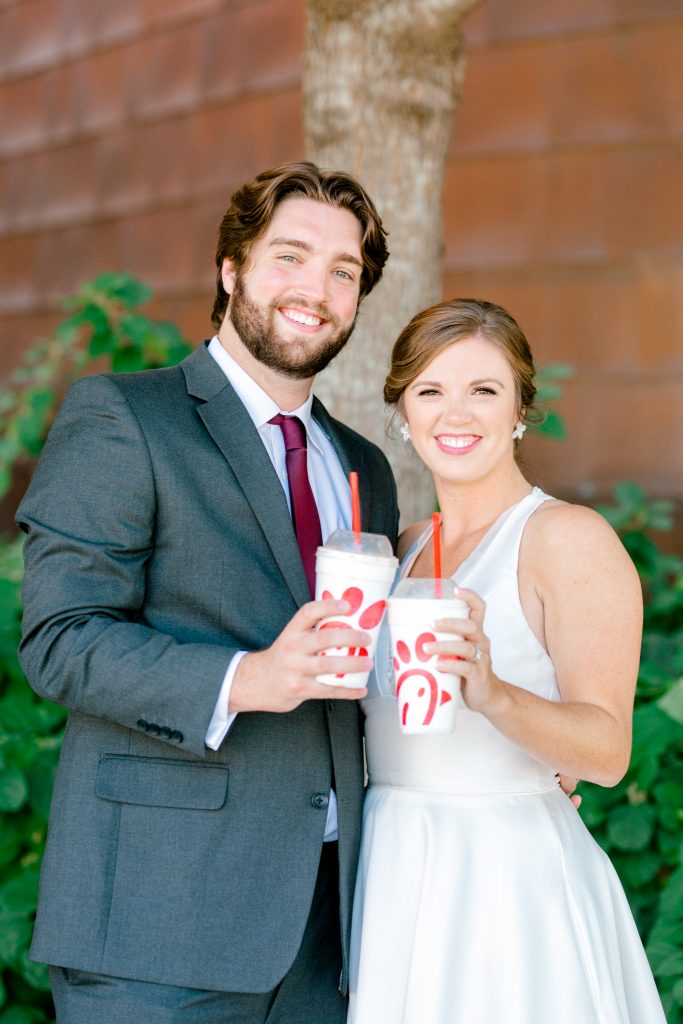 Kaylee & Michael's Wedding at Watermark Community Church | Dallas Wedding Photographer | Sami Kathryn Photography Chik-fil-a milkshake